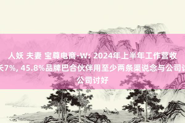 人妖 夫妻 宝尊电商-W: 2024年上半年工作营收增长7%， 45.8%品牌巴合伙伴用至少两条渠说念与公司讨好