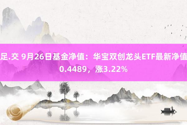 足.交 9月26日基金净值：华宝双创龙头ETF最新净值0.4489，涨3.22%