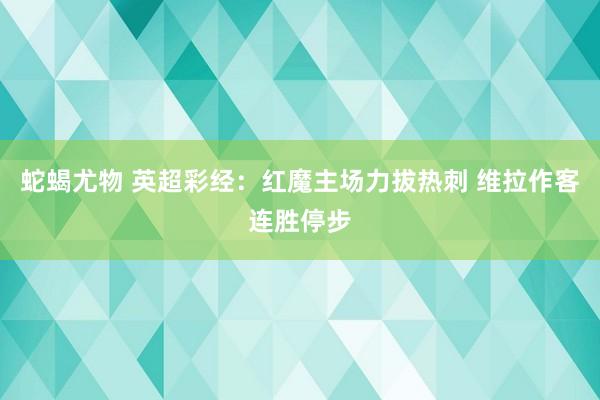 蛇蝎尤物 英超彩经：红魔主场力拔热刺 维拉作客连胜停步