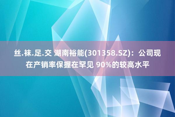 丝.袜.足.交 湖南裕能(301358.SZ)：公司现在产销率保握在罕见 90%的较高水平