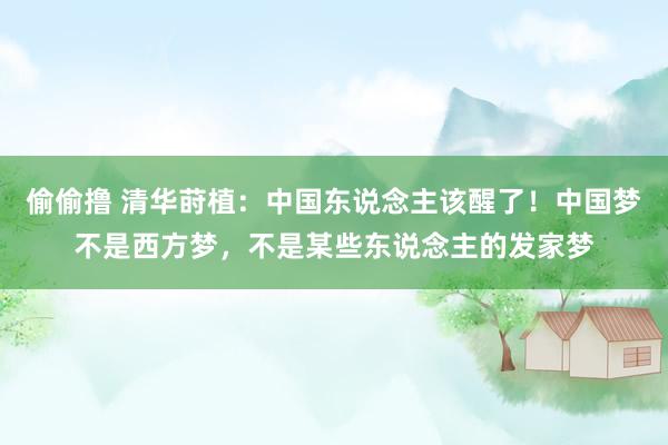 偷偷撸 清华莳植：中国东说念主该醒了！中国梦不是西方梦，不是某些东说念主的发家梦