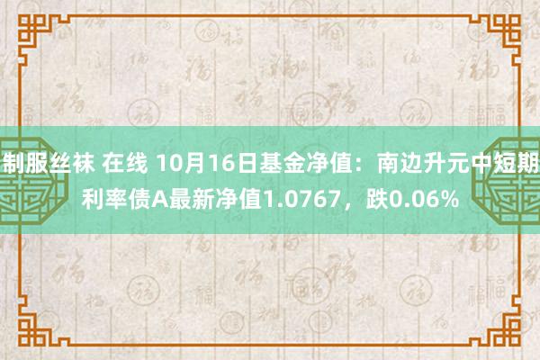 制服丝袜 在线 10月16日基金净值：南边升元中短期利率债A最新净值1.0767，跌0.06%