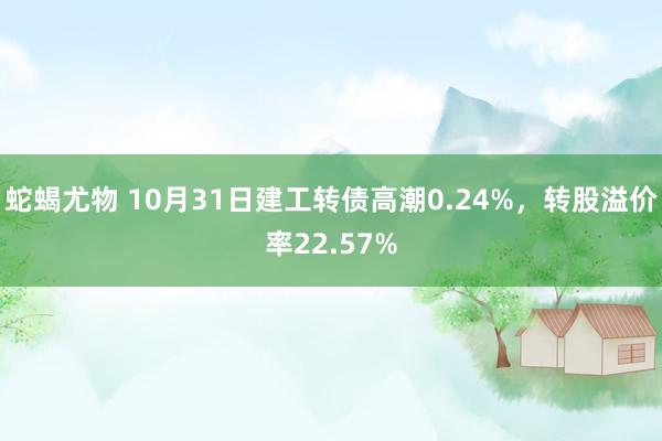 蛇蝎尤物 10月31日建工转债高潮0.24%，转股溢价率22.57%