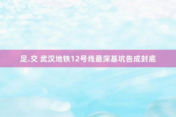 足.交 武汉地铁12号线最深基坑告成封底