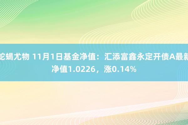 蛇蝎尤物 11月1日基金净值：汇添富鑫永定开债A最新净值1.0226，涨0.14%