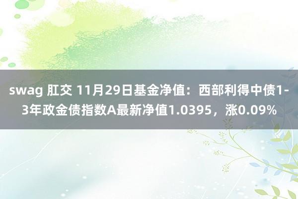 swag 肛交 11月29日基金净值：西部利得中债1-3年政金债指数A最新净值1.0395，涨0.09%