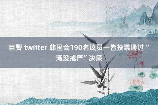 巨臀 twitter 韩国会190名议员一皆投票通过“淹没戒严”决策