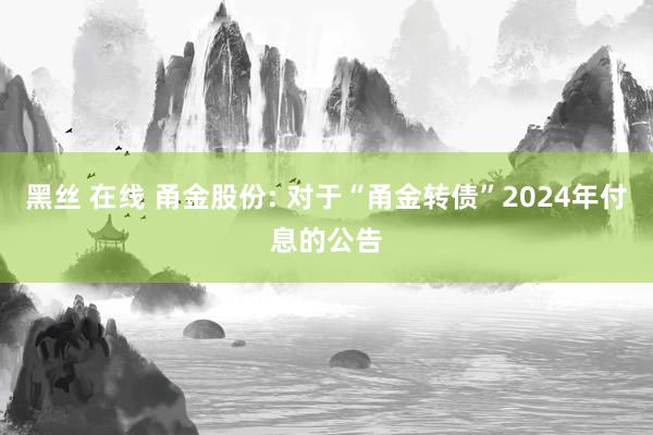 黑丝 在线 甬金股份: 对于“甬金转债”2024年付息的公告