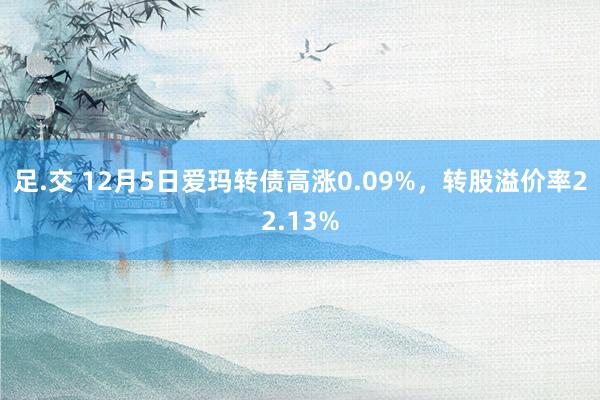 足.交 12月5日爱玛转债高涨0.09%，转股溢价率22.13%