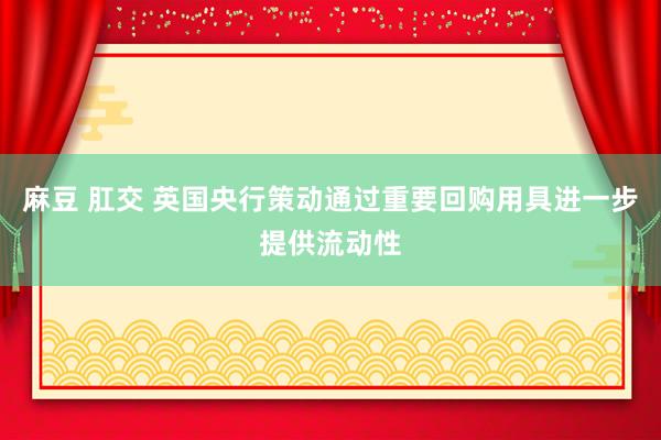 麻豆 肛交 英国央行策动通过重要回购用具进一步提供流动性