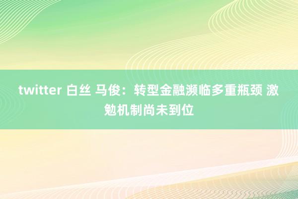 twitter 白丝 马俊：转型金融濒临多重瓶颈 激勉机制尚未到位