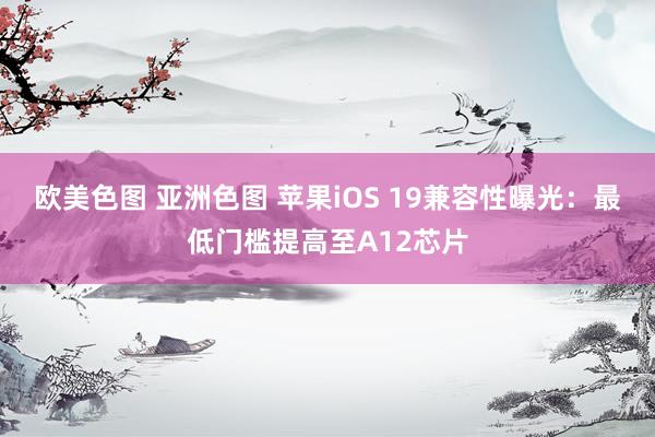 欧美色图 亚洲色图 苹果iOS 19兼容性曝光：最低门槛提高至A12芯片