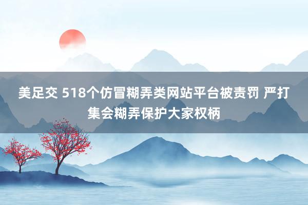 美足交 518个仿冒糊弄类网站平台被责罚 严打集会糊弄保护大家权柄