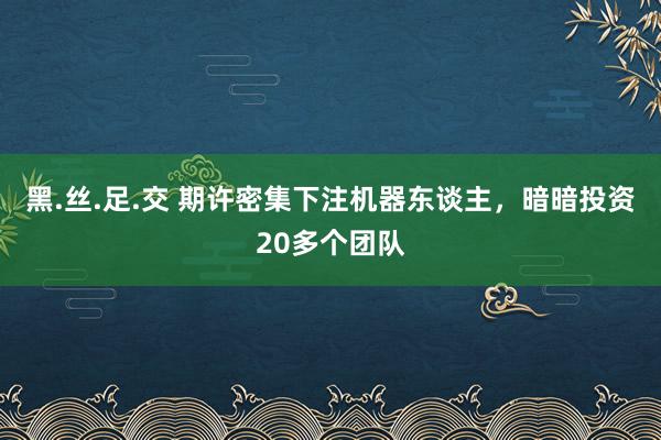 黑.丝.足.交 期许密集下注机器东谈主，暗暗投资20多个团队