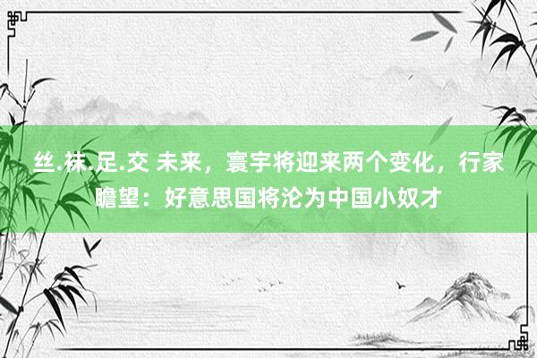 丝.袜.足.交 未来，寰宇将迎来两个变化，行家瞻望：好意思国将沦为中国小奴才