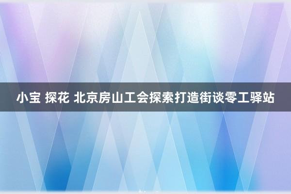 小宝 探花 北京房山工会探索打造街谈零工驿站