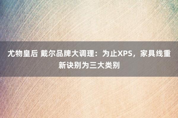 尤物皇后 戴尔品牌大调理：为止XPS，家具线重新诀别为三大类别