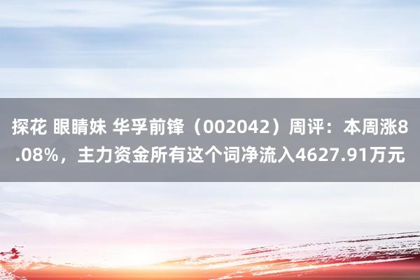 探花 眼睛妹 华孚前锋（002042）周评：本周涨8.08%，主力资金所有这个词净流入4627.91万元