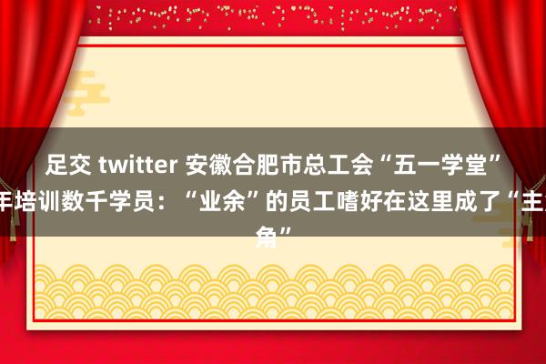 足交 twitter 安徽合肥市总工会“五一学堂”一年培训数千学员：“业余”的员工嗜好在这里成了“主角”