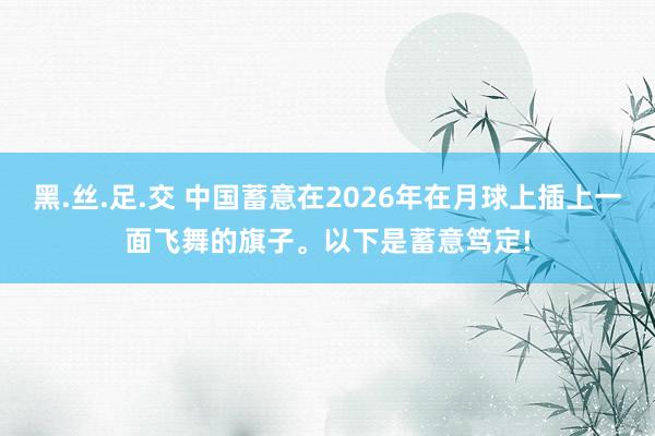 黑.丝.足.交 中国蓄意在2026年在月球上插上一面飞舞的旗子。以下是蓄意笃定!