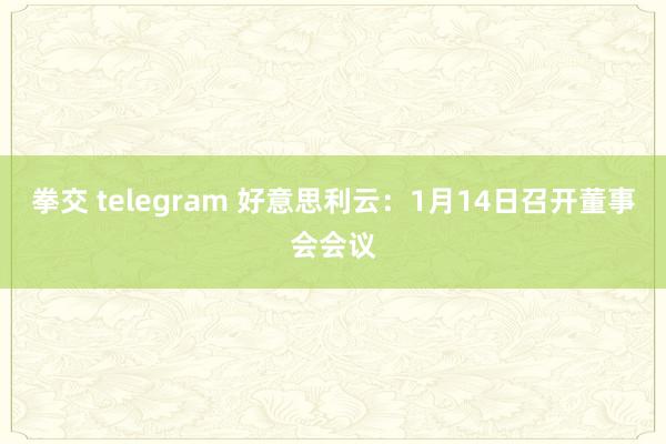 拳交 telegram 好意思利云：1月14日召开董事会会议