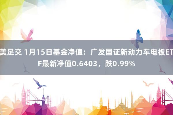 美足交 1月15日基金净值：广发国证新动力车电板ETF最新净值0.6403，跌0.99%