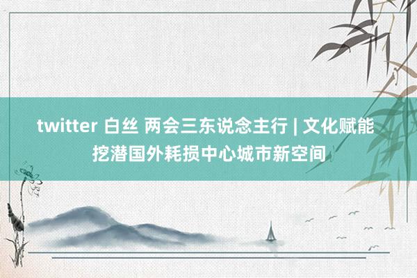 twitter 白丝 两会三东说念主行 | 文化赋能 挖潜国外耗损中心城市新空间